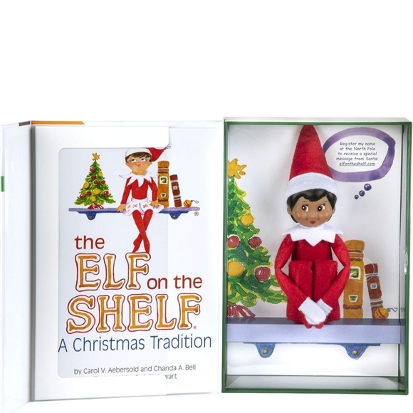 New The Elf On The Shelf BROWN Eyed GIRL Doll Dark Hair Christmas Book Sealed - Picture 3 of 4